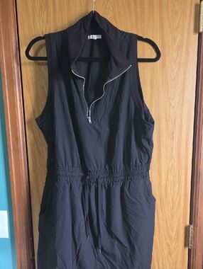 Maurices Black Sleeveless Zip-Front Bodysuit Dress